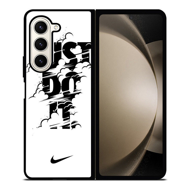 NIKE LOGO JUST DO IT GLITCH BLACK Samsung Galaxy Z Fold 5 Case Cover