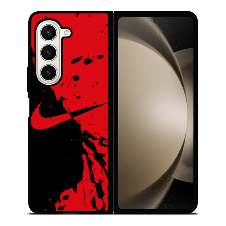 NIKE SWOOSH LOGO RED BLACK Samsung Galaxy Z Fold 5 Case Cover