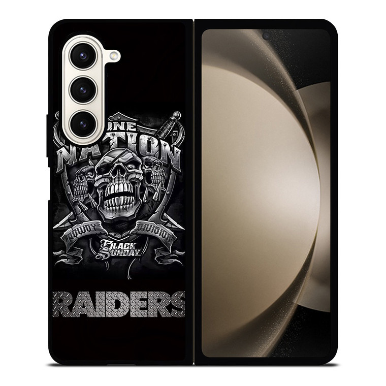 OAKLAND RAIDERS BLACK ONE NATION Samsung Galaxy Z Fold 5 Case Cover