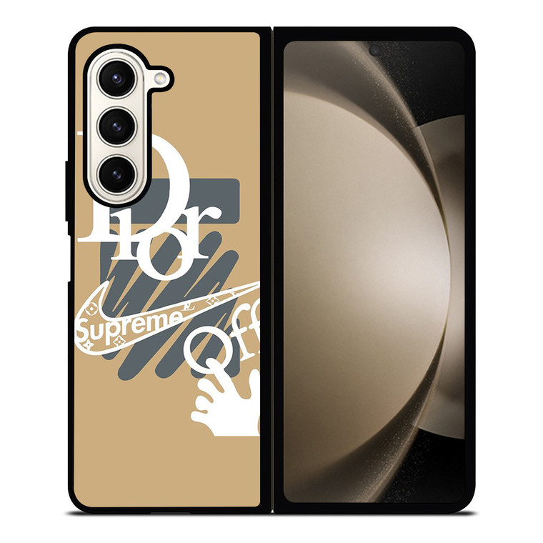 OFF WHITE DIOR SUPREME LOGO Samsung Galaxy Z Fold 5 Case Cover