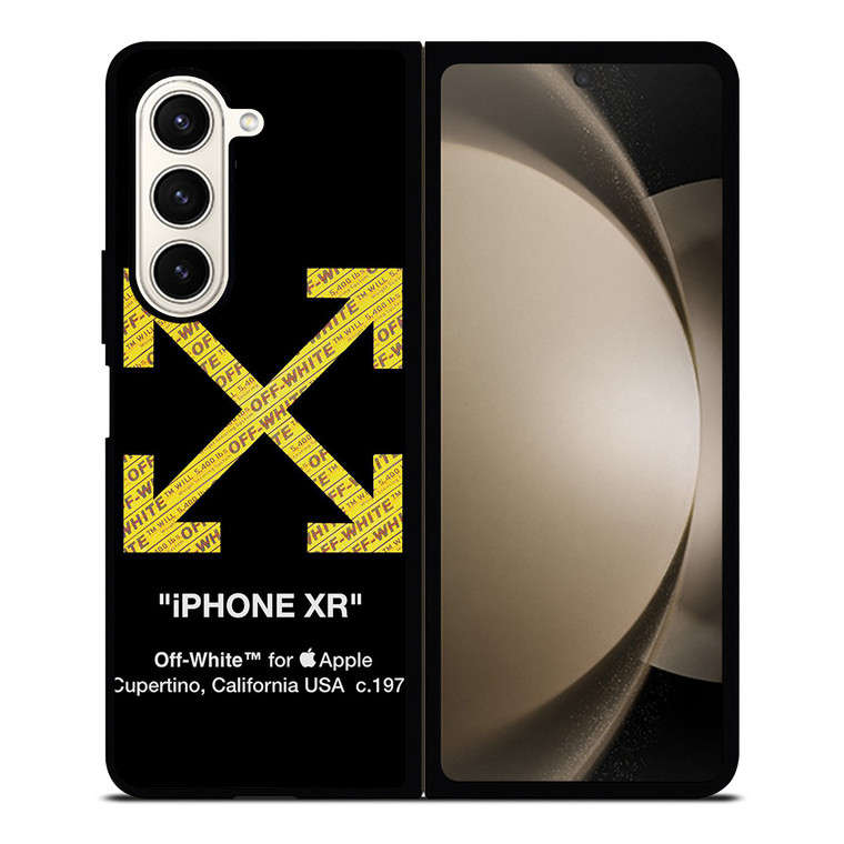 OFF WHITE YELLOW LOGO X APPLE Samsung Galaxy Z Fold 5 Case Cover