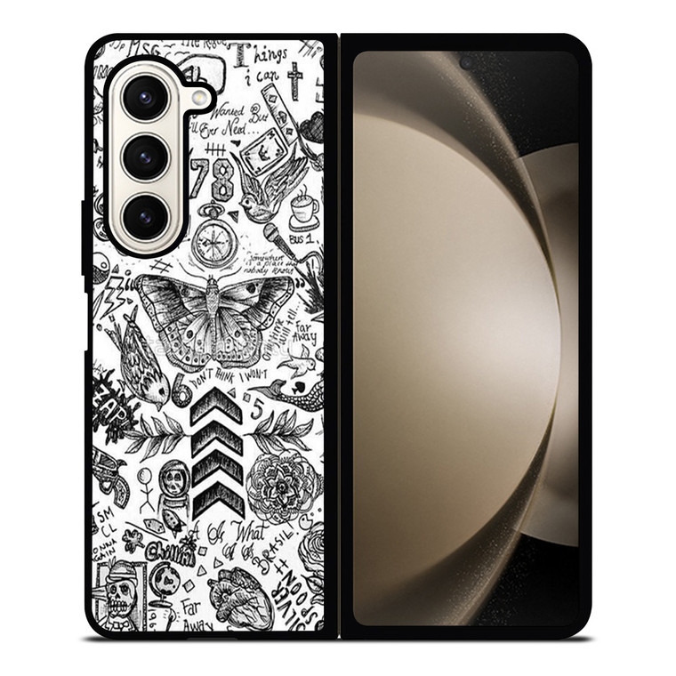 ONE DIRECTION TATTOOS Samsung Galaxy Z Fold 5 Case Cover ONE DIRECTION TATTOOS Samsung Galaxy Z Fold 5 Case Cover