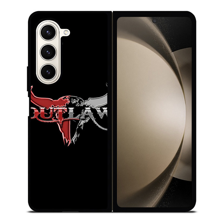 OUTLAW LOGO RED SILVER METAL Samsung Galaxy Z Fold 5 Case Cover