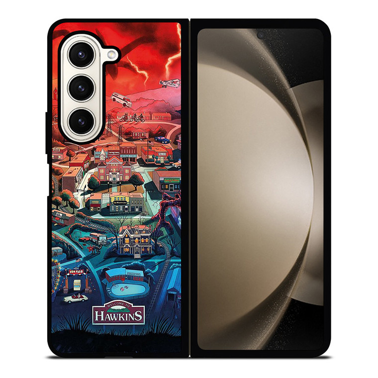 STRANGER THINGS WELCOME TO HAWKINS CARTOON Samsung Galaxy Z Fold 5 Case Cover STRANGER THINGS WELCOME TO HAWKINS CARTOON Samsung Galaxy Z Fold 5 Case Cover