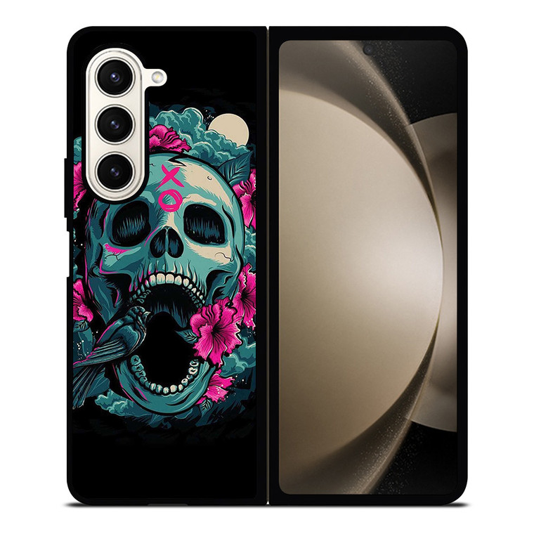 SUGAR SKULL FLOWERS TATTOO Samsung Galaxy Z Fold 5 Case Cover SUGAR SKULL FLOWERS TATTOO Samsung Galaxy Z Fold 5 Case Cover