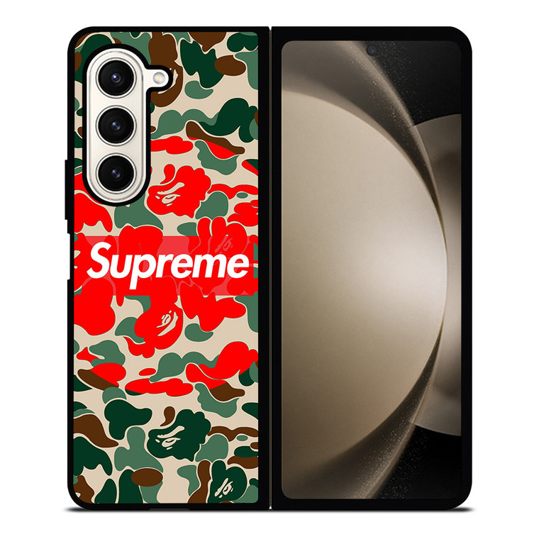 SUPREME BAPE CAMO Samsung Galaxy Z Fold 5 Case Cover