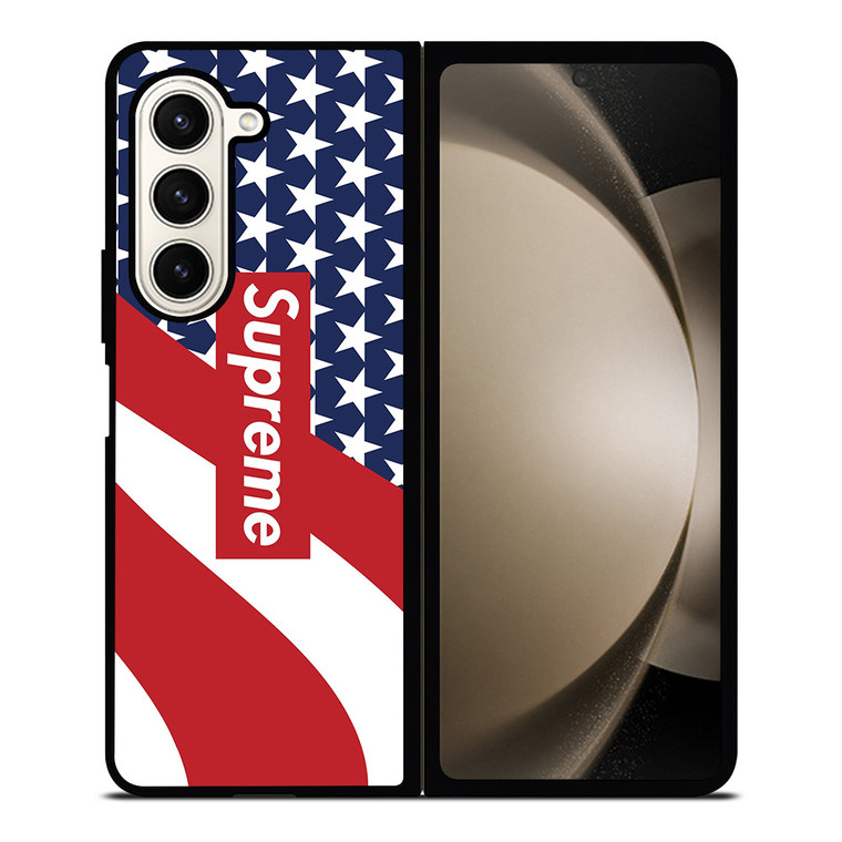 SUPREME LOGO AMERICAN FLAG Samsung Galaxy Z Fold 5 Case Cover
