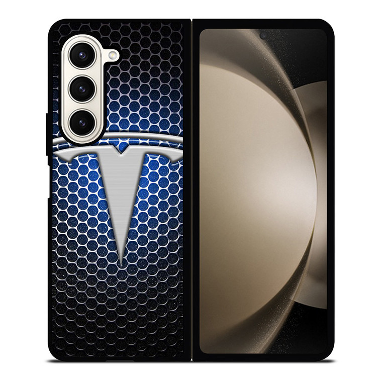 TESLA LOGO BLUE LIGHT Samsung Galaxy Z Fold 5 Case Cover