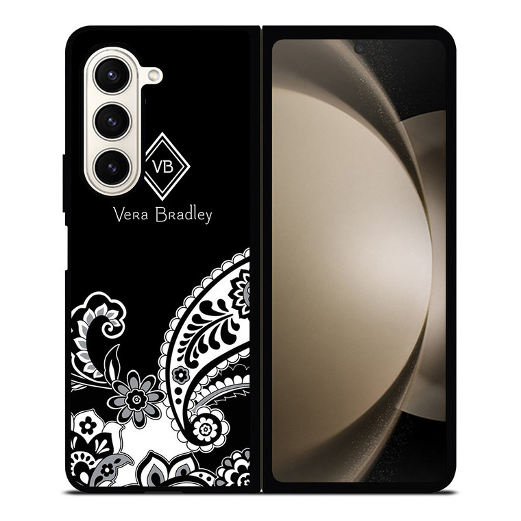 VERA BRADLEY BLACK AND WHITE Samsung Galaxy Z Fold 5 Case Cover