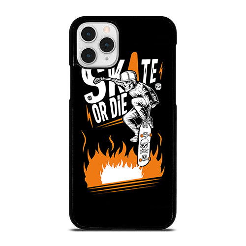 SKULL SKATE OR DIE ORANGE ARTWORK iPhone 11 Pro Case