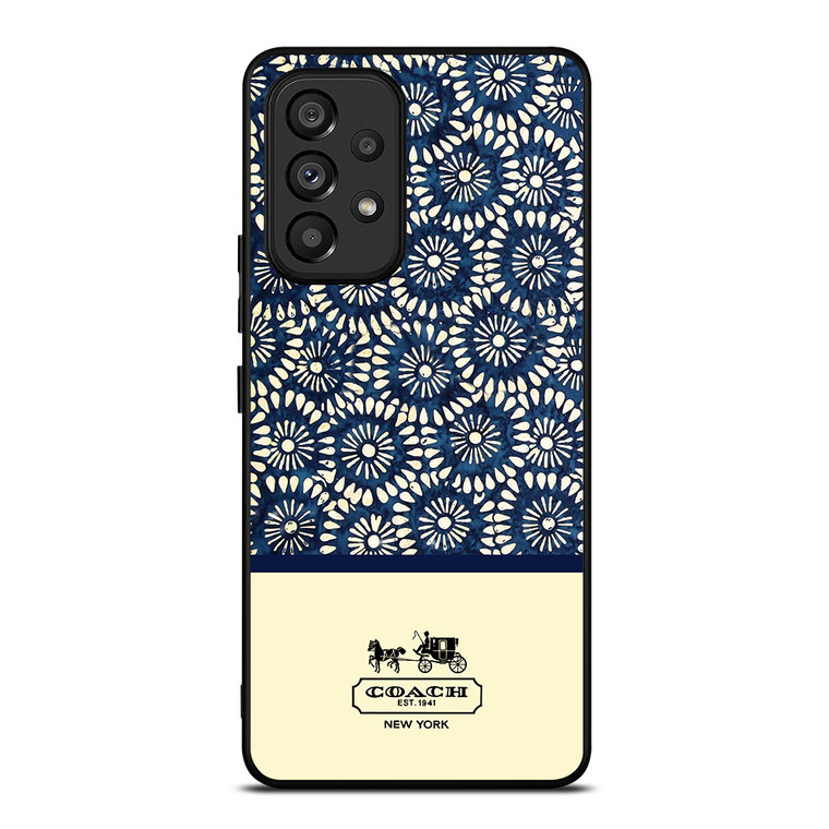 COACH NEW YORK BLUE FLORAL BATIK Samsung Galaxy A53 Case