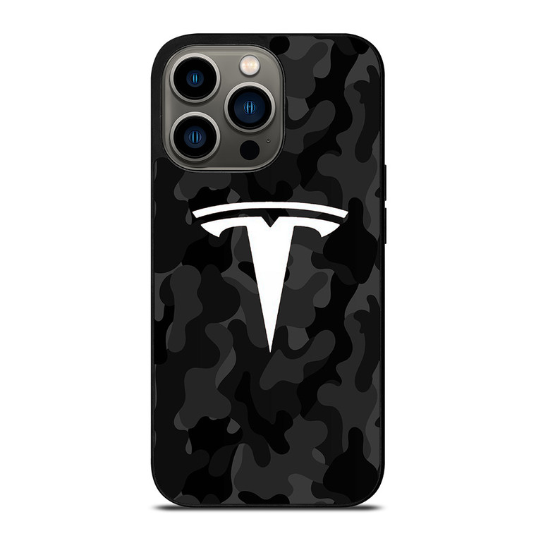 TESLA MOTORS LOGO CAMO iPhone 13 Pro Case