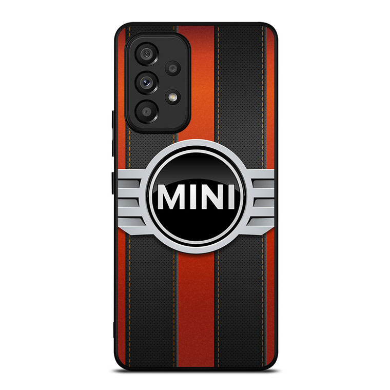 MINI COPER LOGO BLACK RED STRIPES Samsung Galaxy A53 Case