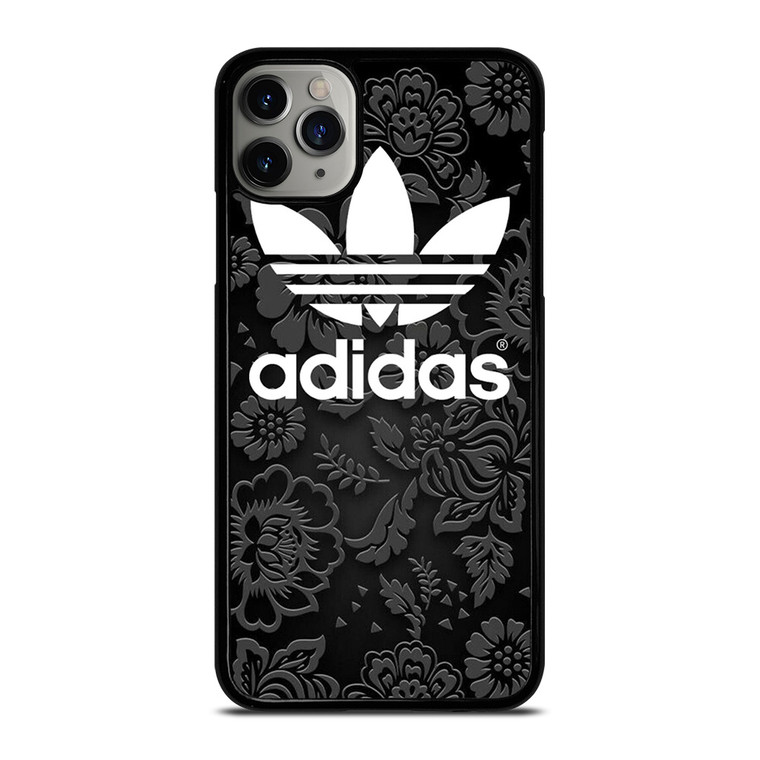 ADIDAS LOGO BLACK FLORAL iPhone 11 Pro Max Case