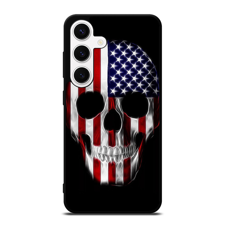 AMERICAN FLAG SKULL METAL Samsung Galaxy S24 Case