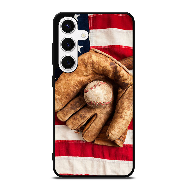 BASEBALL GLOVE AMERICAN FLAG Samsung Galaxy S24 Case
