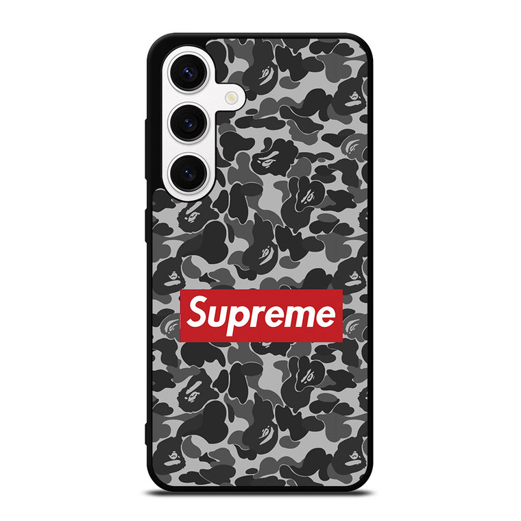 CAMO BAPE SUPREME GREY Samsung Galaxy S24 Case