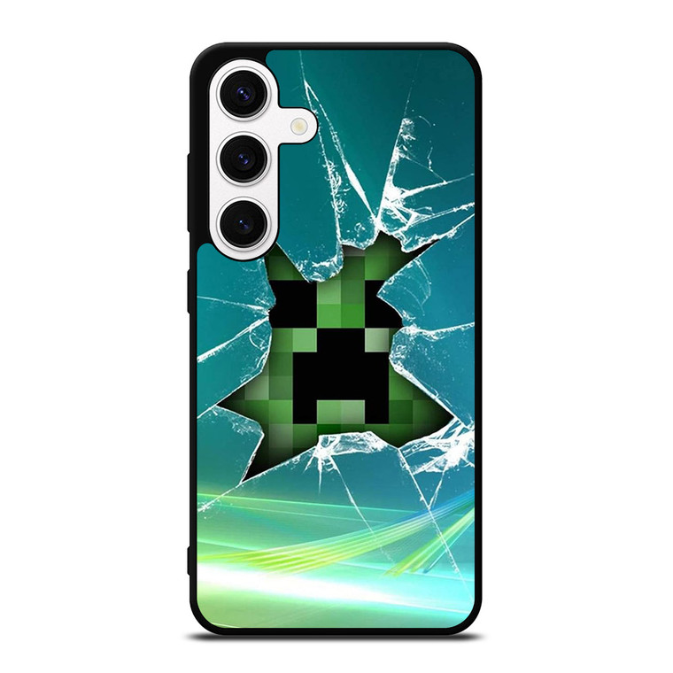 CREEPER MINECRAFT BROKEN GLASS Samsung Galaxy S24 Case