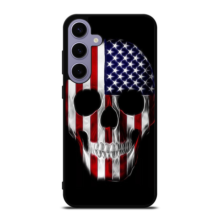AMERICAN FLAG SKULL METAL Samsung Galaxy S24 Plus Case