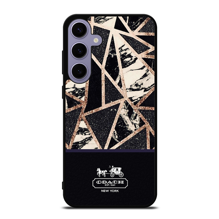 COACH NEW YORK GOLD BLACK TEXTURE Samsung Galaxy S24 Plus Case