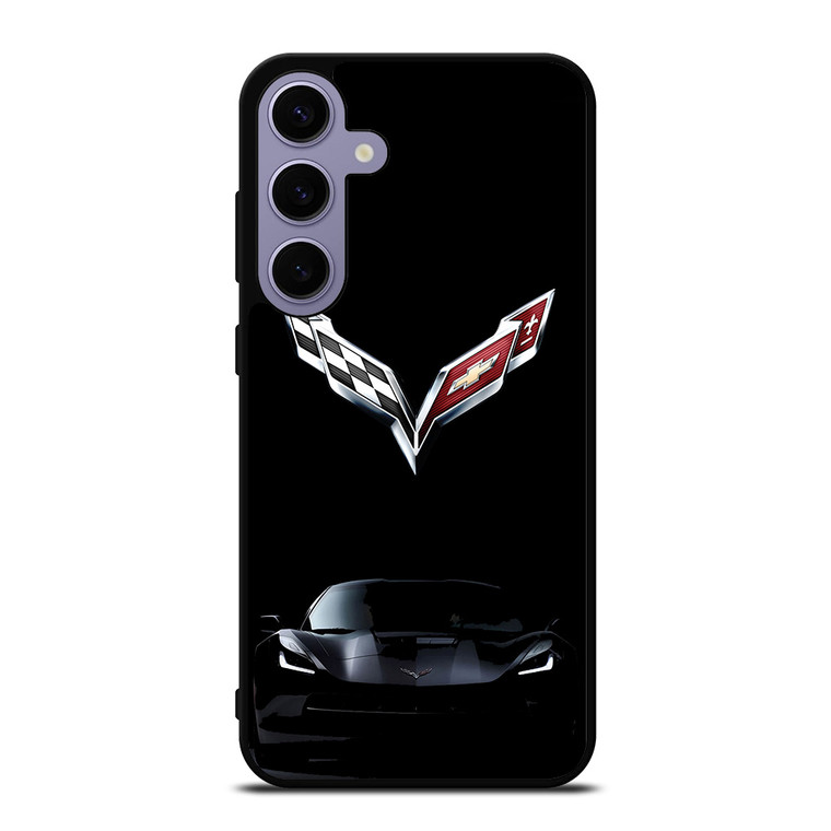 CORVETTE CAR LOGO BLACK Samsung Galaxy S24 Plus Case