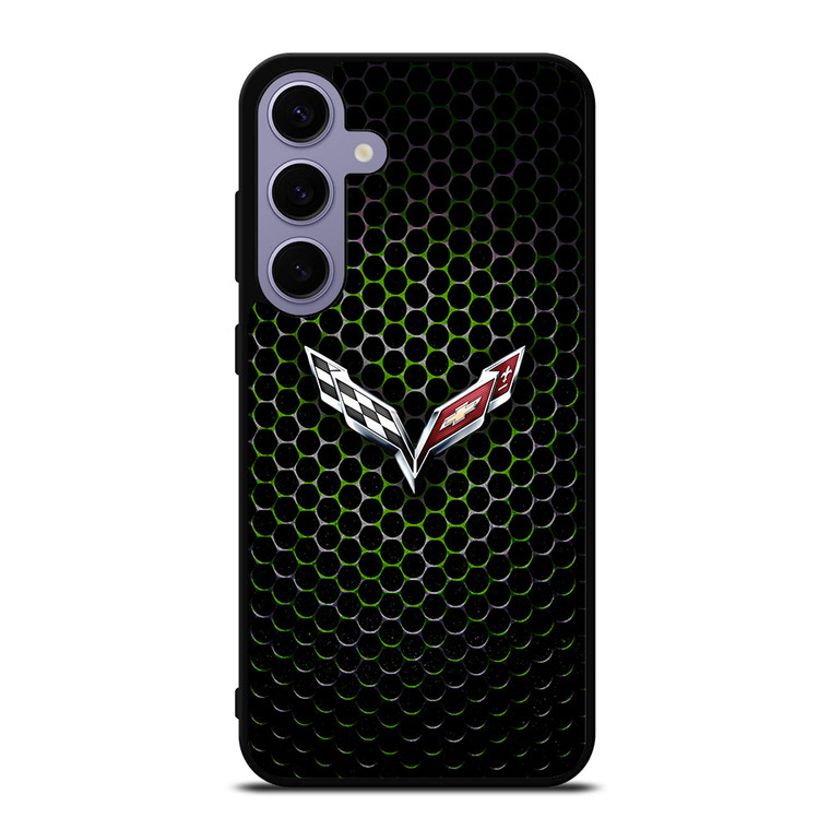 CORVETTE LOGO GREEN METAL Samsung Galaxy S24 Plus Case