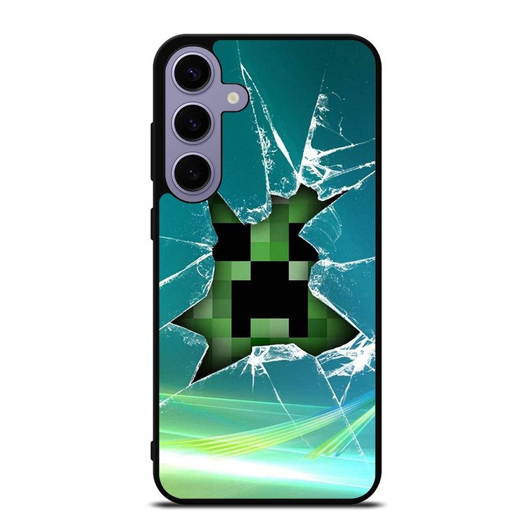 CREEPER MINECRAFT BROKEN GLASS Samsung Galaxy S24 Plus Case