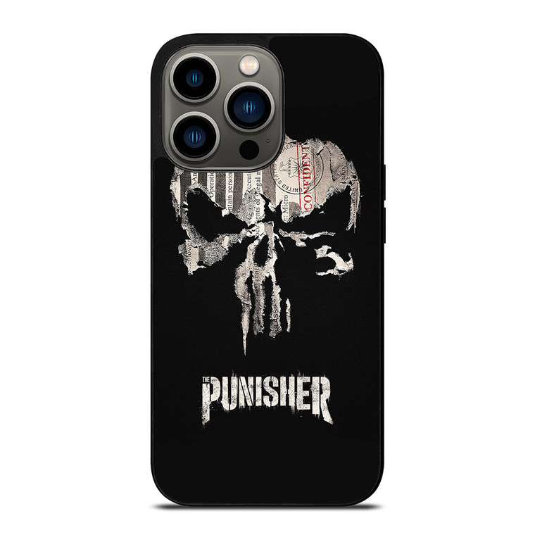 THE PUNISHER SKULL PAPER EFFECT ARTWORK iPhone 13 Pro Case
