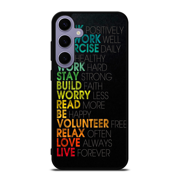 QUOTE INSPIRATIONAL THINK POSITIVELY Samsung Galaxy S24 Plus Case