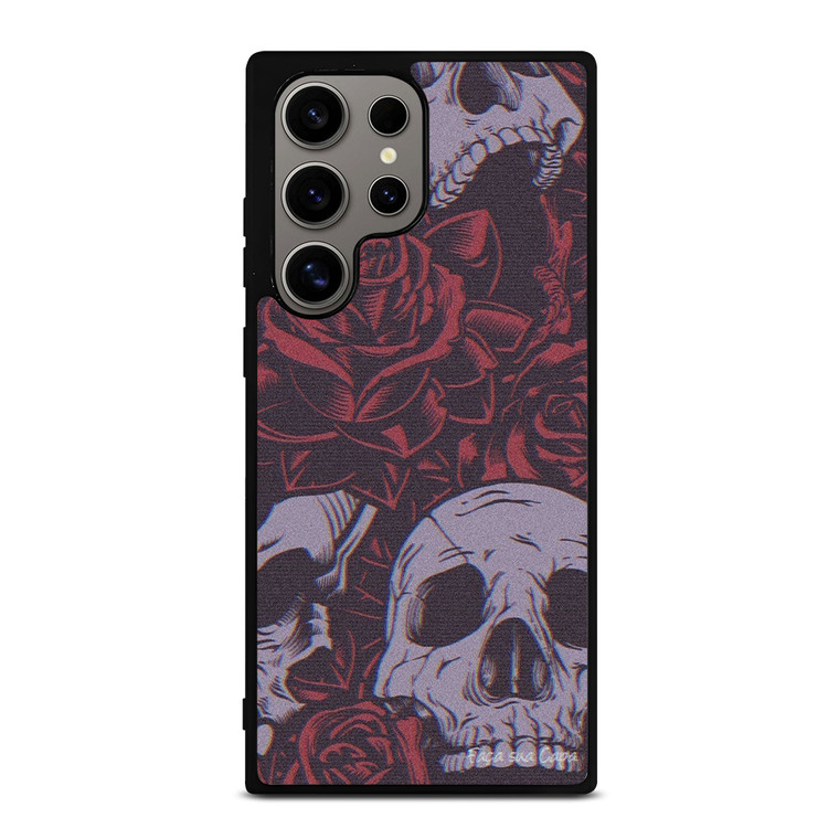 BLACK SKULLS AND ROSES Samsung Galaxy S24 Ultra Case