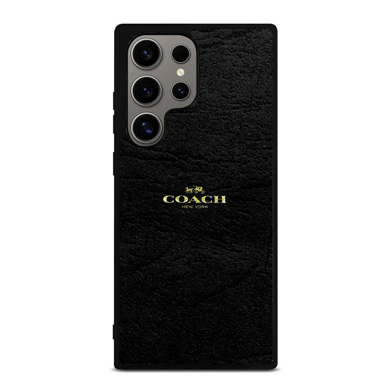 COACH NEW YORK BLACK LEATHER Samsung Galaxy S24 Ultra Case