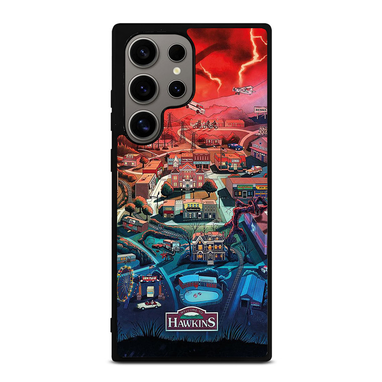 STRANGER THINGS WELCOME TO HAWKINS CARTOON Samsung Galaxy S24 Ultra Case