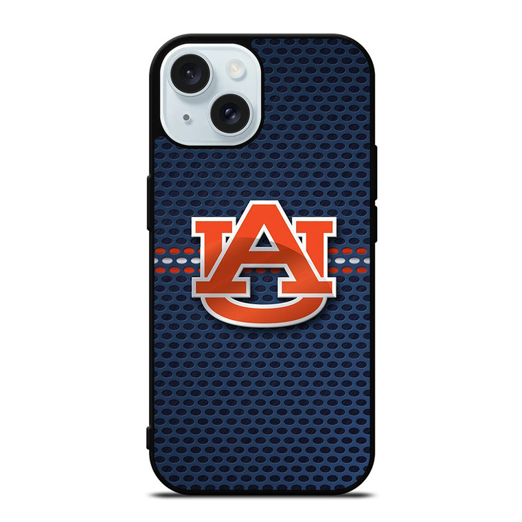 AUBURN TIGERS FOOTBALL CARBON BLUE LOGO iPhone 15  Case Cover