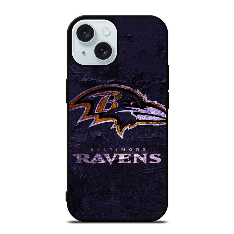 BALTIMORE RAVENS LOGO SKETCH iPhone 15  Case Cover