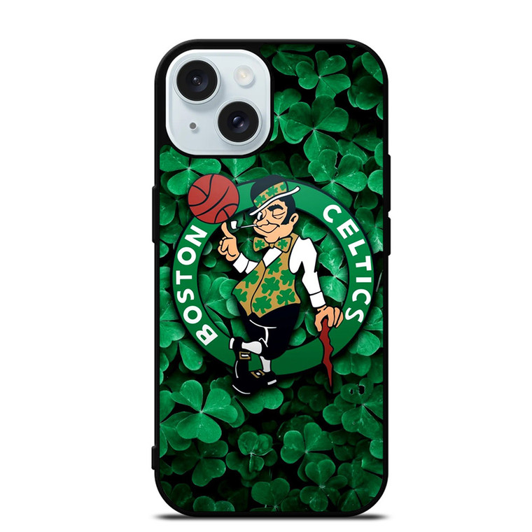 BOSTON CELTICS GREEN LOGO BASKETBALL TEAM iPhone 15  Case Cover