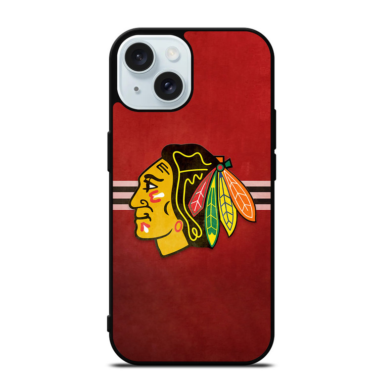 CHICAGO BLACK HAWKS RED LOGO iPhone 15  Case Cover