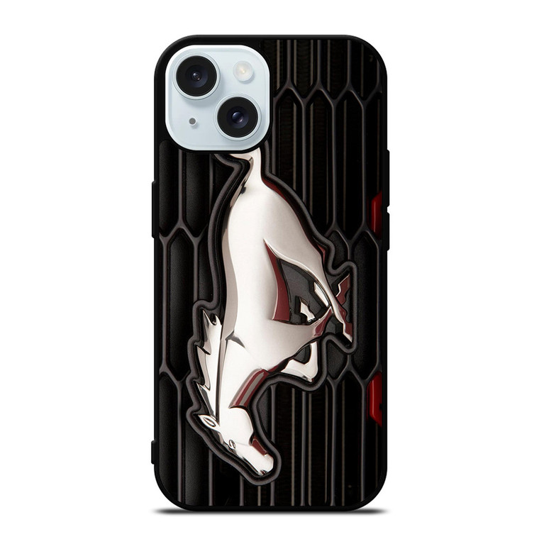 FORD MUSTANG SILVER GT LOGO iPhone 15  Case Cover