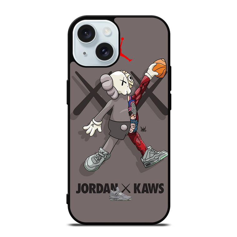 KAWS AIR JORDAN GREY iPhone 15  Case Cover KAWS AIR JORDAN GREY iPhone 15  Case Cover