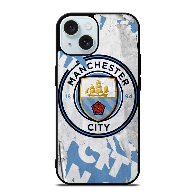 MANCHESTER CITY FOOTBALL ART LOGO iPhone 15  Case Cover