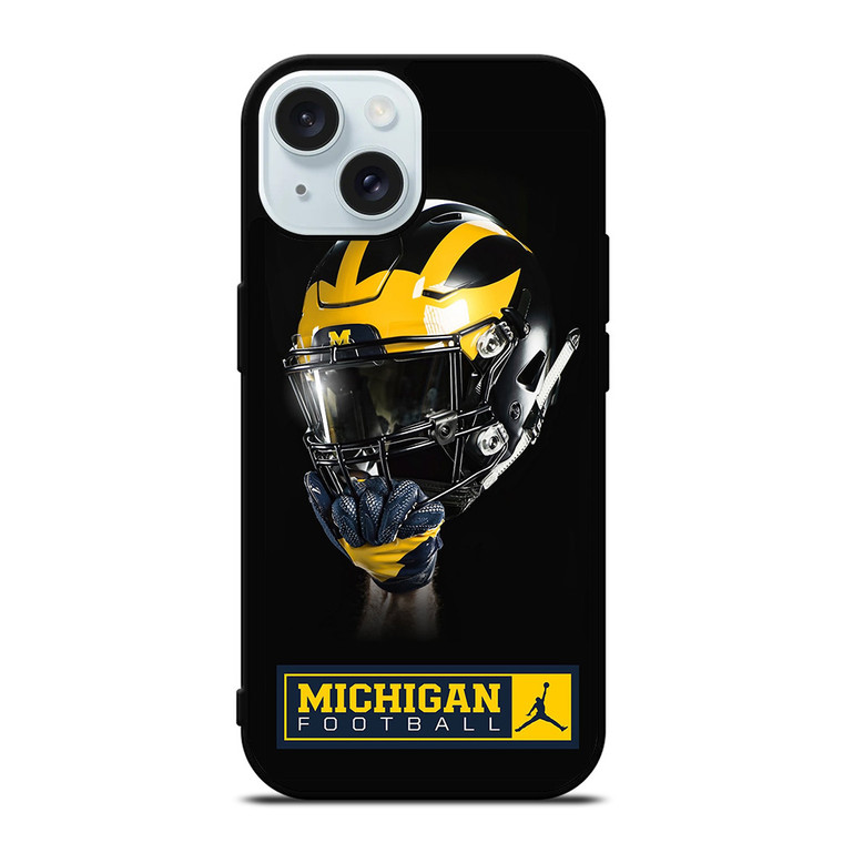 MICHIGAN WOLVERINES FOOTBALL HELMET iPhone 15  Case Cover