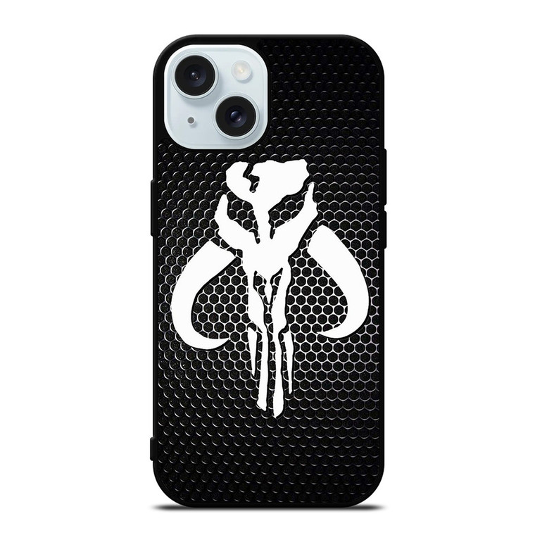 STAR WARS MANDALORIAN LOGO CARBON iPhone 15  Case Cover
