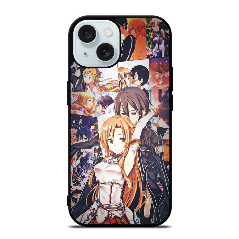 SWORD ART ONLINE KIRITO AND ASUNA LOVE iPhone 15  Case Cover SWORD ART ONLINE KIRITO AND ASUNA LOVE iPhone 15  Case Cover