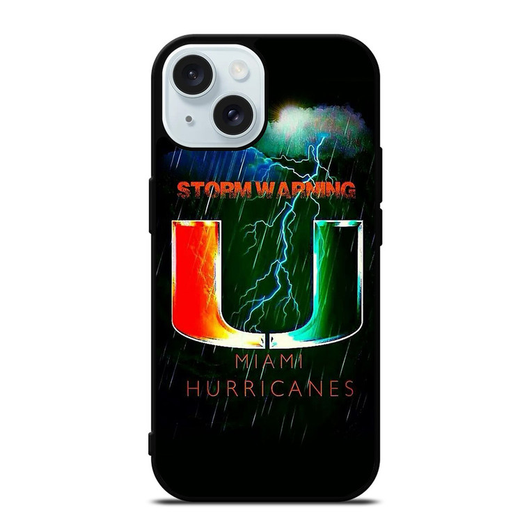 UM MIAMI HURRICANES NFL THUNDER iPhone 15  Case Cover