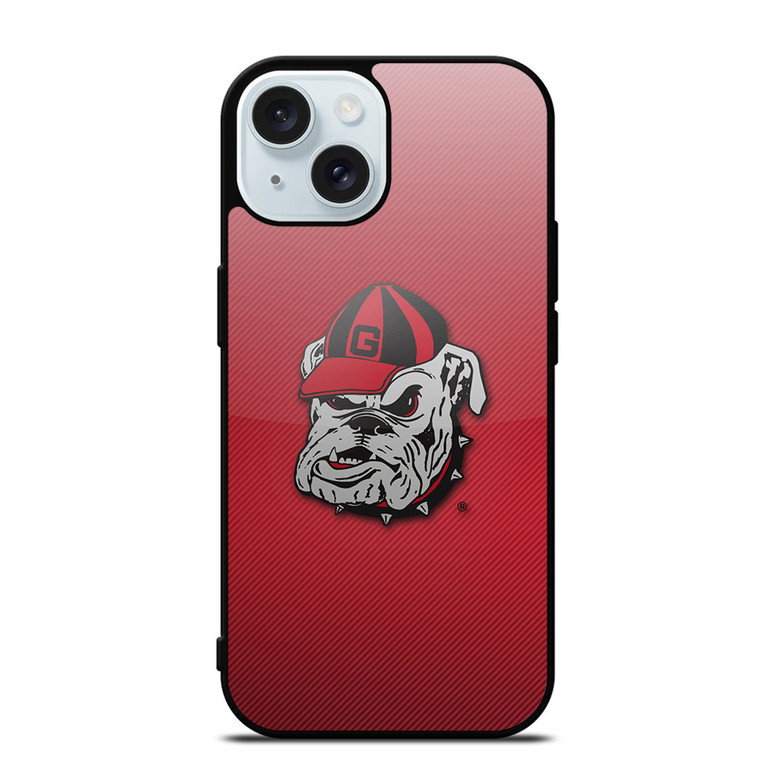 UNIVERSITY OF GEORGIA BULLDOGS UGA RED HAT iPhone 15  Case Cover