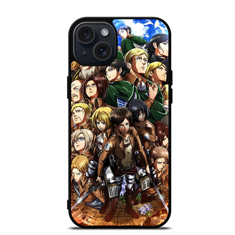 ATTACK ON TITAN ALL CHARACTERS iPhone 15 Plus Case