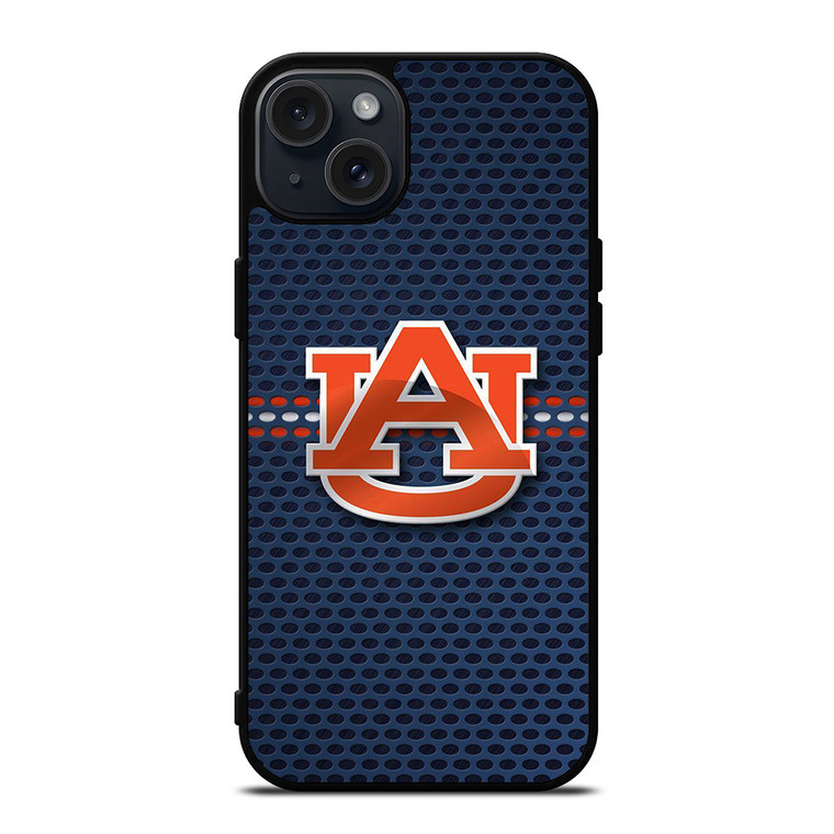 AUBURN TIGERS FOOTBALL CARBON BLUE LOGO iPhone 15 Plus Case