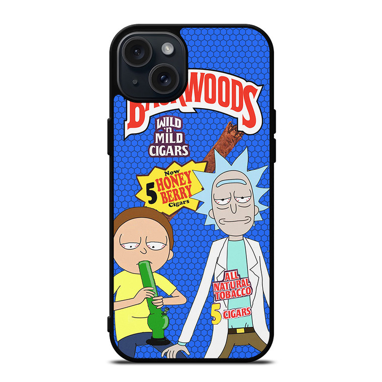BACKWOODS RICK AND MORTY BLUE iPhone 15 Plus Case