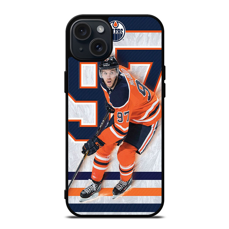 CONNOR MCDAVID 97 HOCKEY OILERS iPhone 15 Plus Case