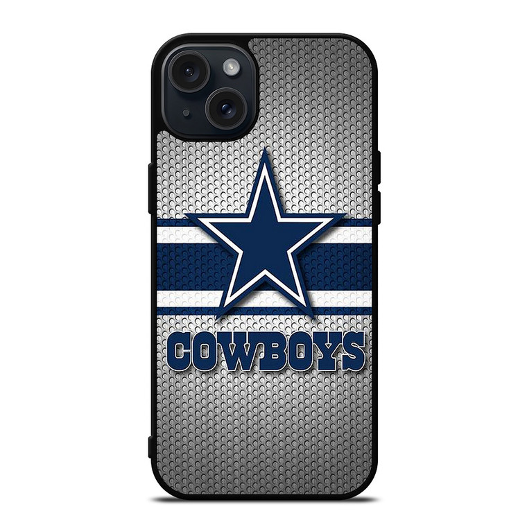 DALLAS COWBOYS NFL LOGO SILVER CARBON iPhone 15 Plus Case