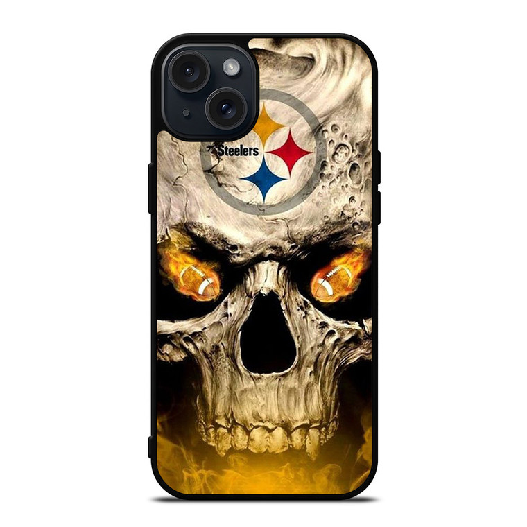 PITTSBURGH STEELERS FOOTBALL SKULL iPhone 15 Plus Case